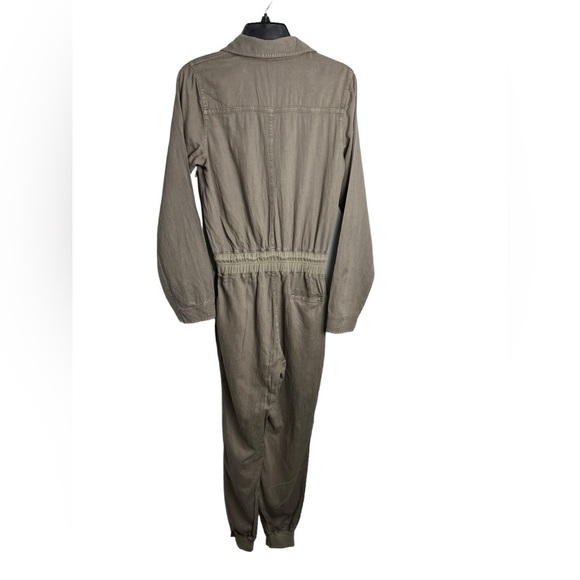 FAHERTY Arlie Day Jumpsuit in Surplus Green Gray Tencel Linen Blend XS - Picture 8 of 9